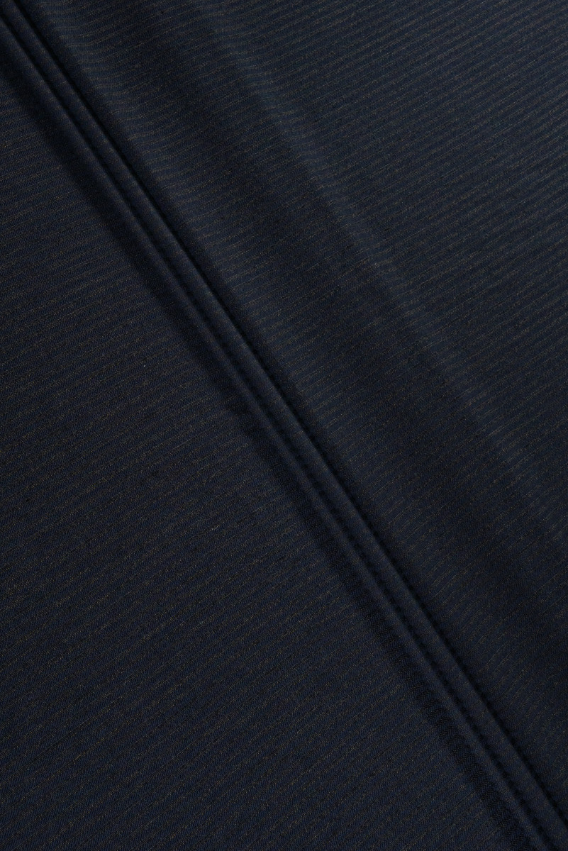 Смугастий костюм шерсть - темно-синій