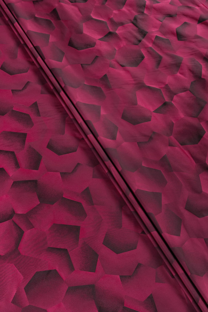 Геометрична тафта - темно-рожева