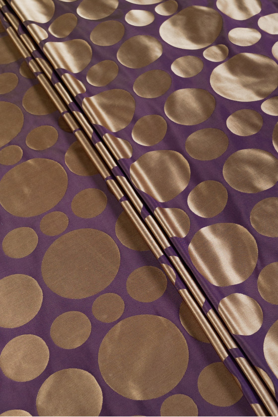 Silk taffeta with polka dots - double-sided COUPON 110cm