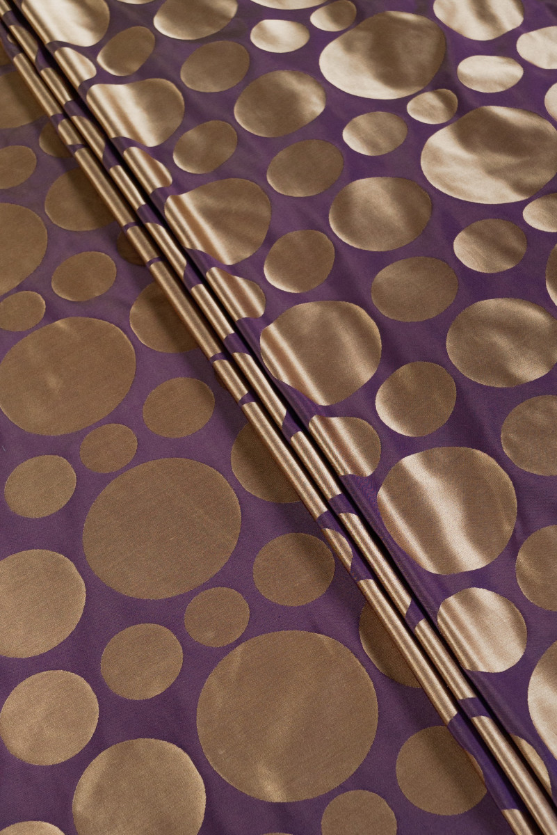Silk taffeta in polka dots - two-sided