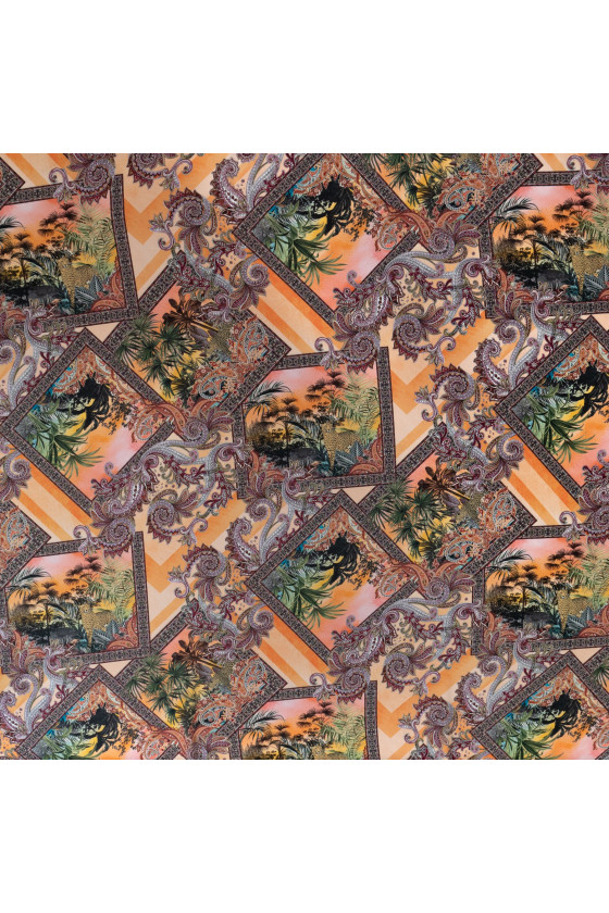 Crêpe de polyester à motifs orientaux