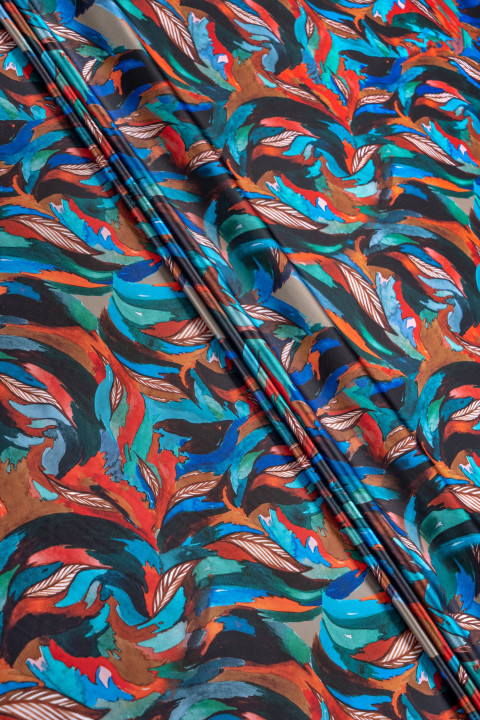 Polyester satin in colorful patterns
