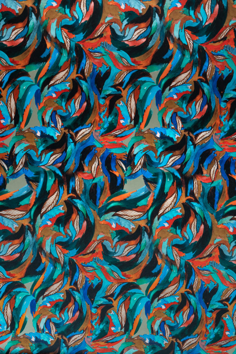 Polyester satin in colorful patterns