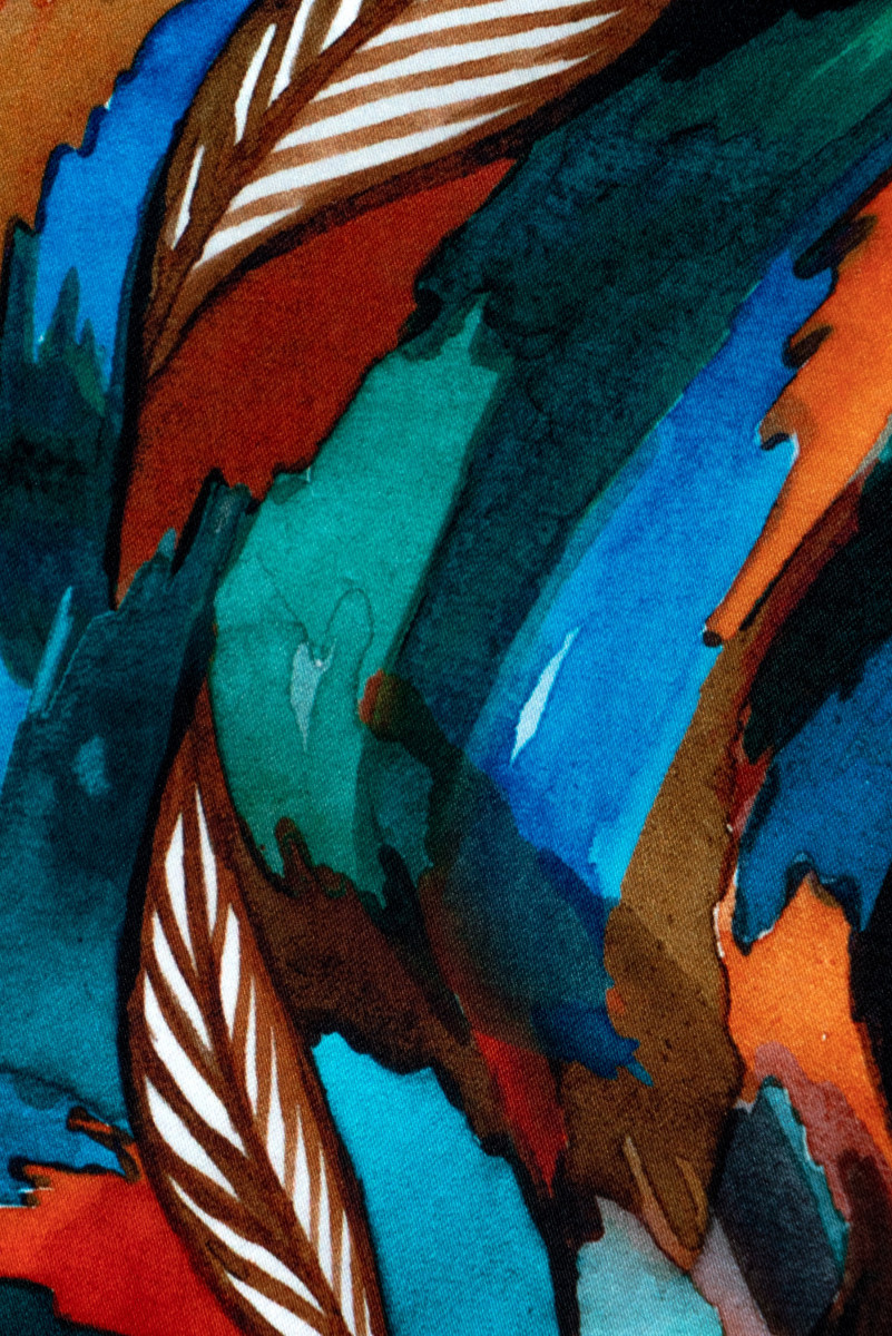 Polyester satin in colorful patterns