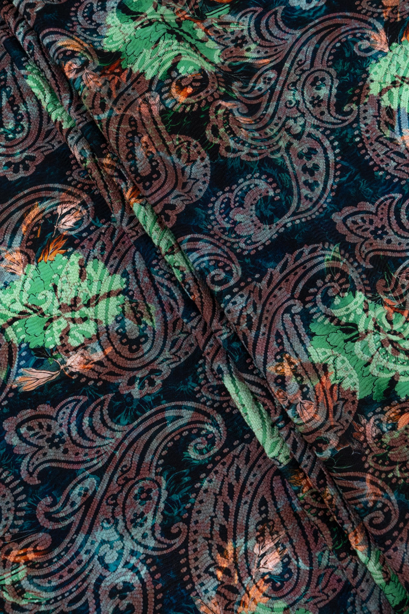 Vlnený žakár - farebný paisley