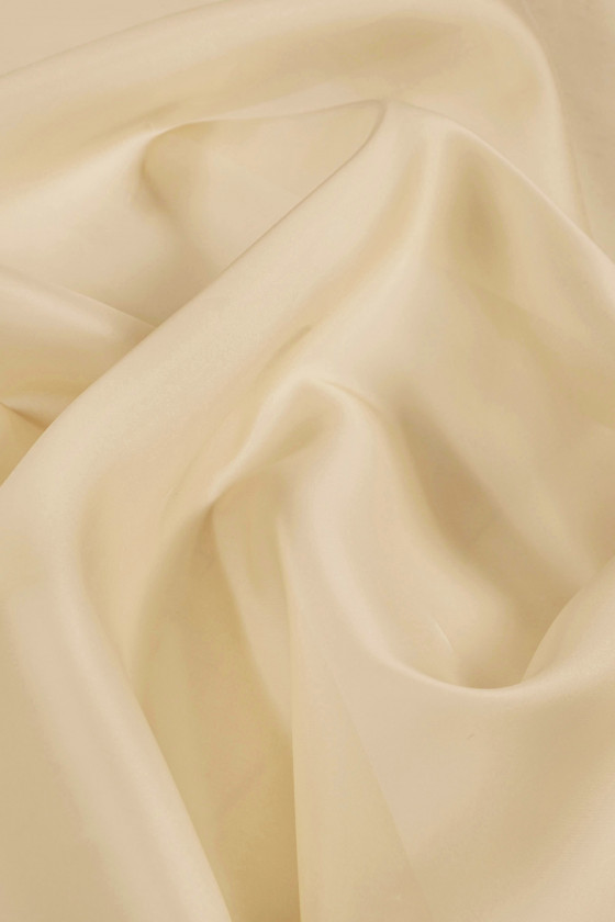 Organza jedwabna - waniliowa KUPON 120cm