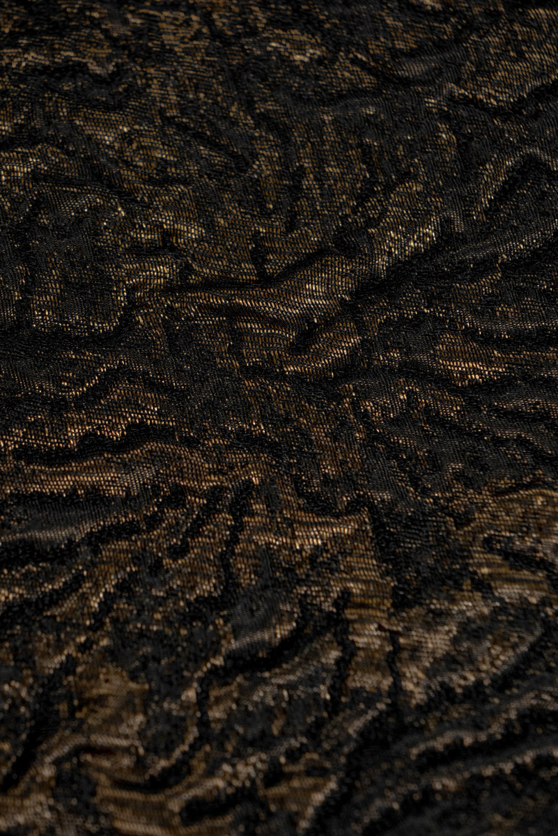 Jacquard in Schwarz und Kupfer COUPON 170cm