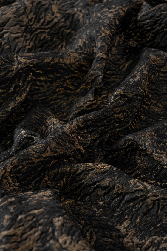Jacquard in Schwarz und Kupfer COUPON 170cm