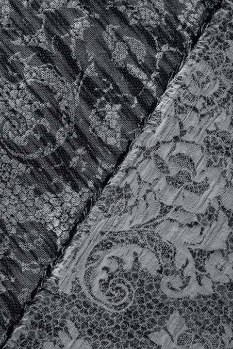 Jacquard black and silver with flowers