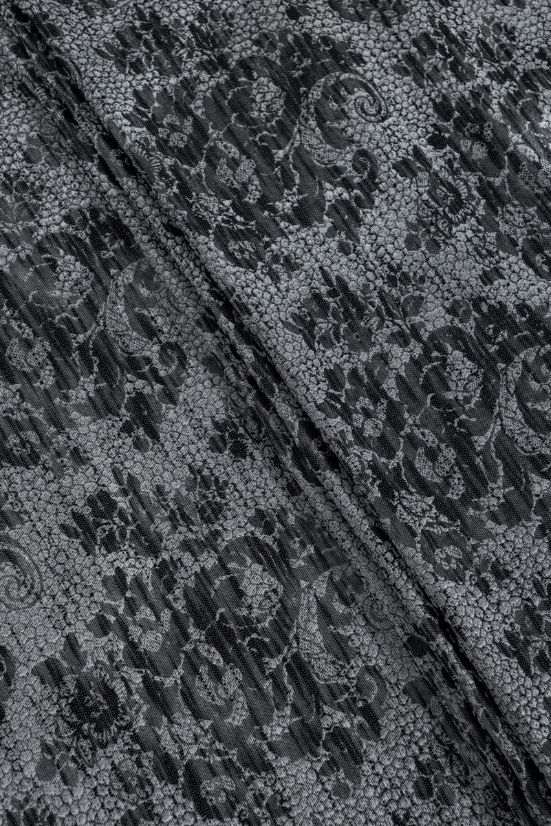 Jacquard black and silver with flowers