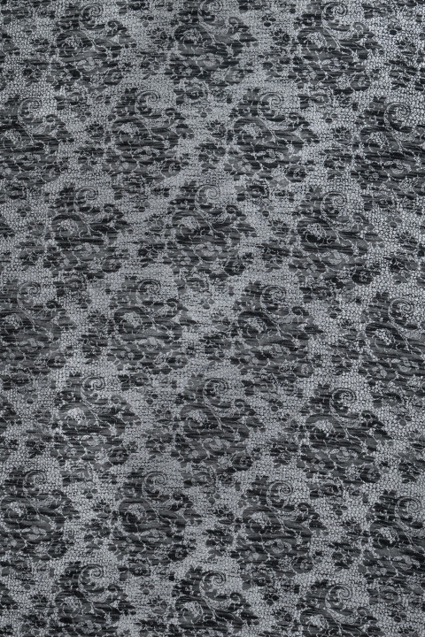 Jacquard schwarz und silber mit Blumen