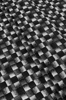 3D quiltet jakke stof sølv-sort