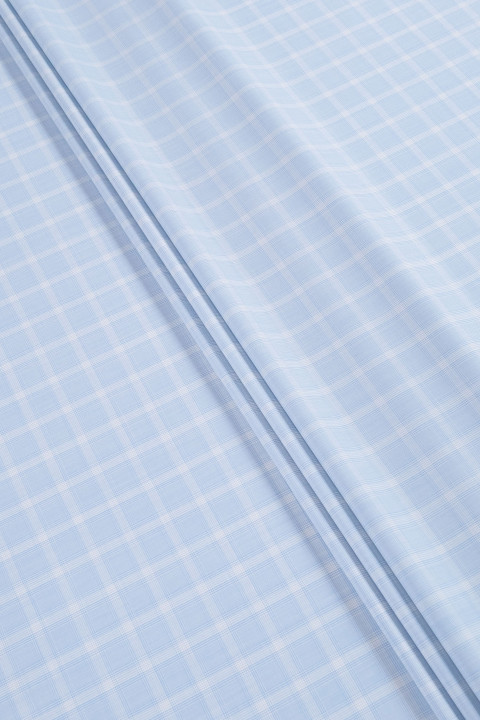 Checkered blue costume wool