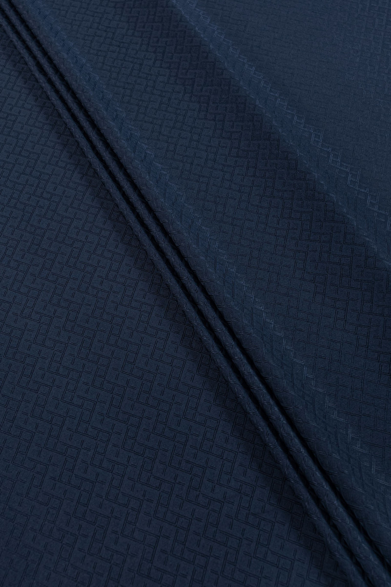 Soie jacquard - bleu marine