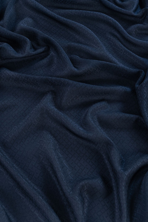 Jacquard silk - navy blue
