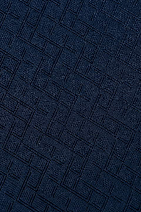Jacquard silk - navy blue