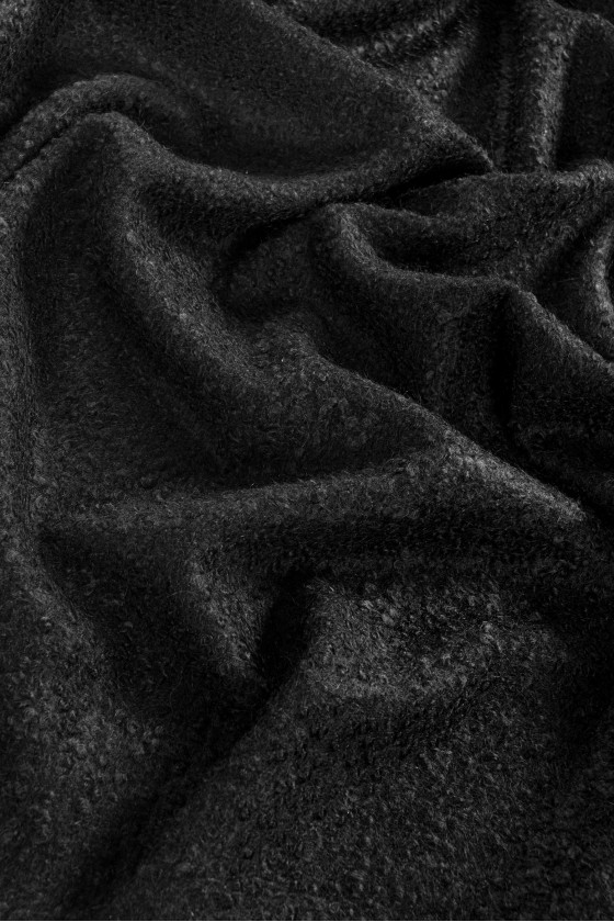 Abrigo de lana boucle con mohair negro
