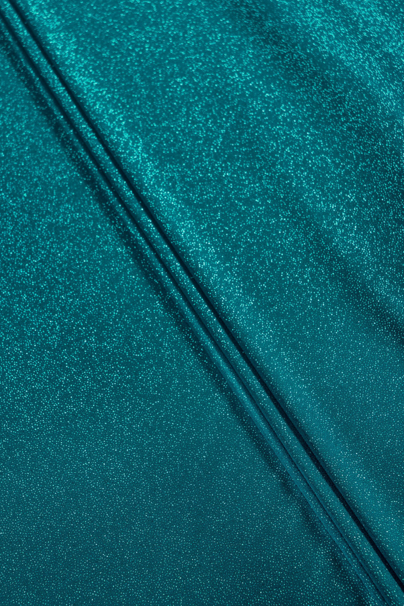 Tessuto a maglia con glitter turchese mare