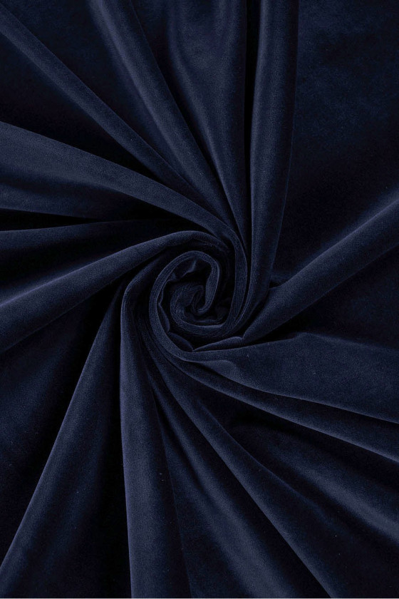 Velvet (velvet) cotton navy blue narrow COUPON 40cm