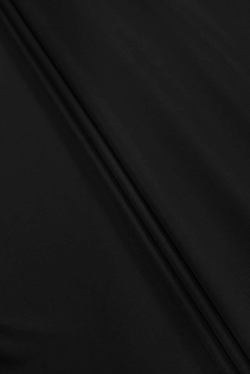 Coat fabric black wool/polyamide COUPON 85 cm