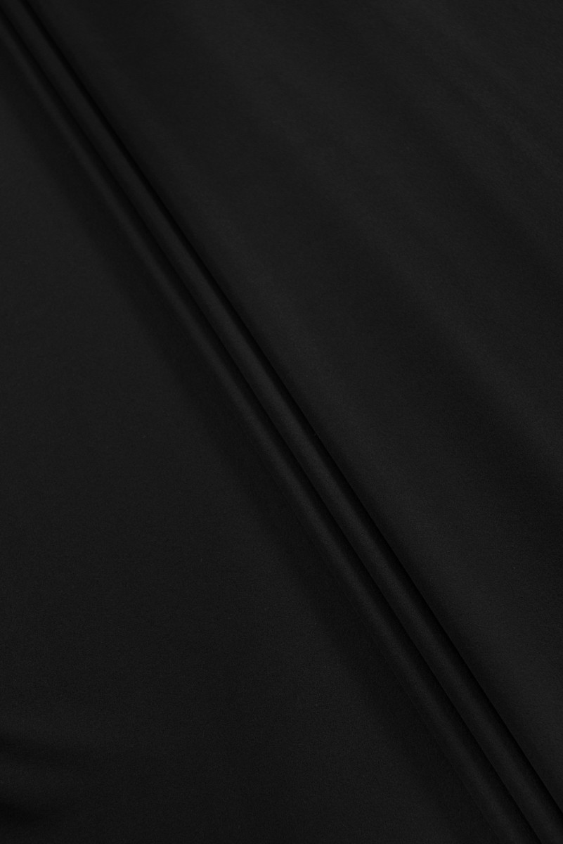Frakke stof sort uld/polyamid