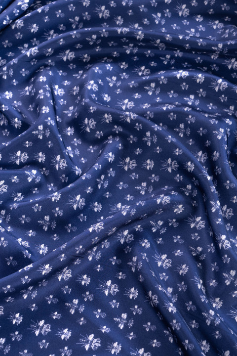 Twill silk bow tie - navy blue