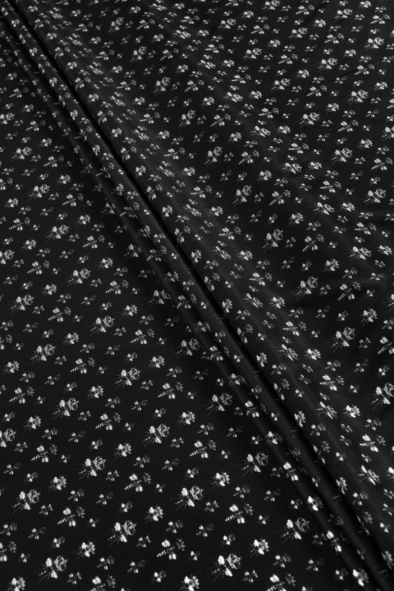 Twill jedwabny muszki czarny KUPON 110cm