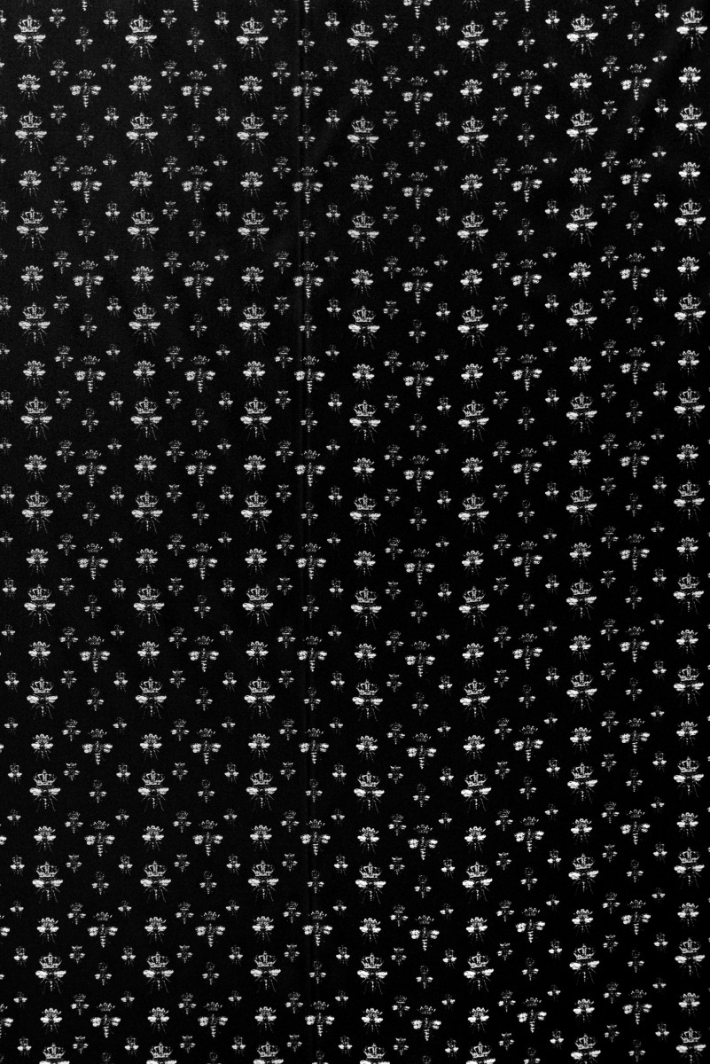 Twill silk bow ties black COUPON 110cm