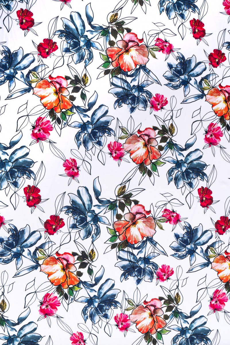 Georgette de polyester à fleurs