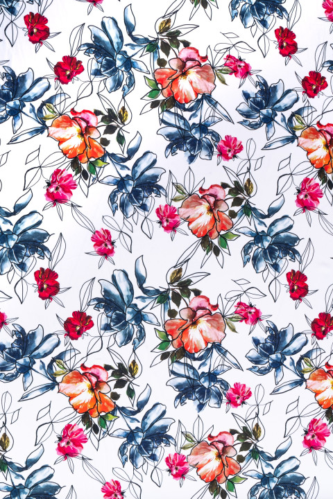 Polyester żorżetka with flowers
