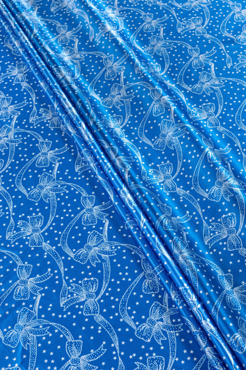 Satijnen zijden strikken blauw