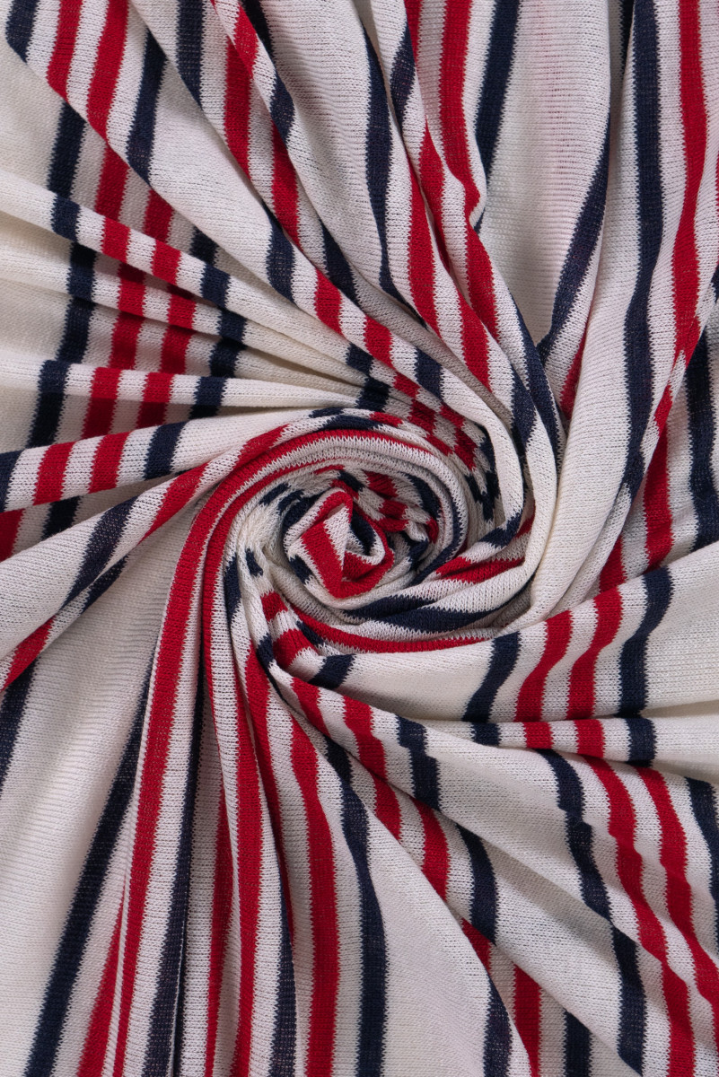 Tissu tricoté en viscose rayé