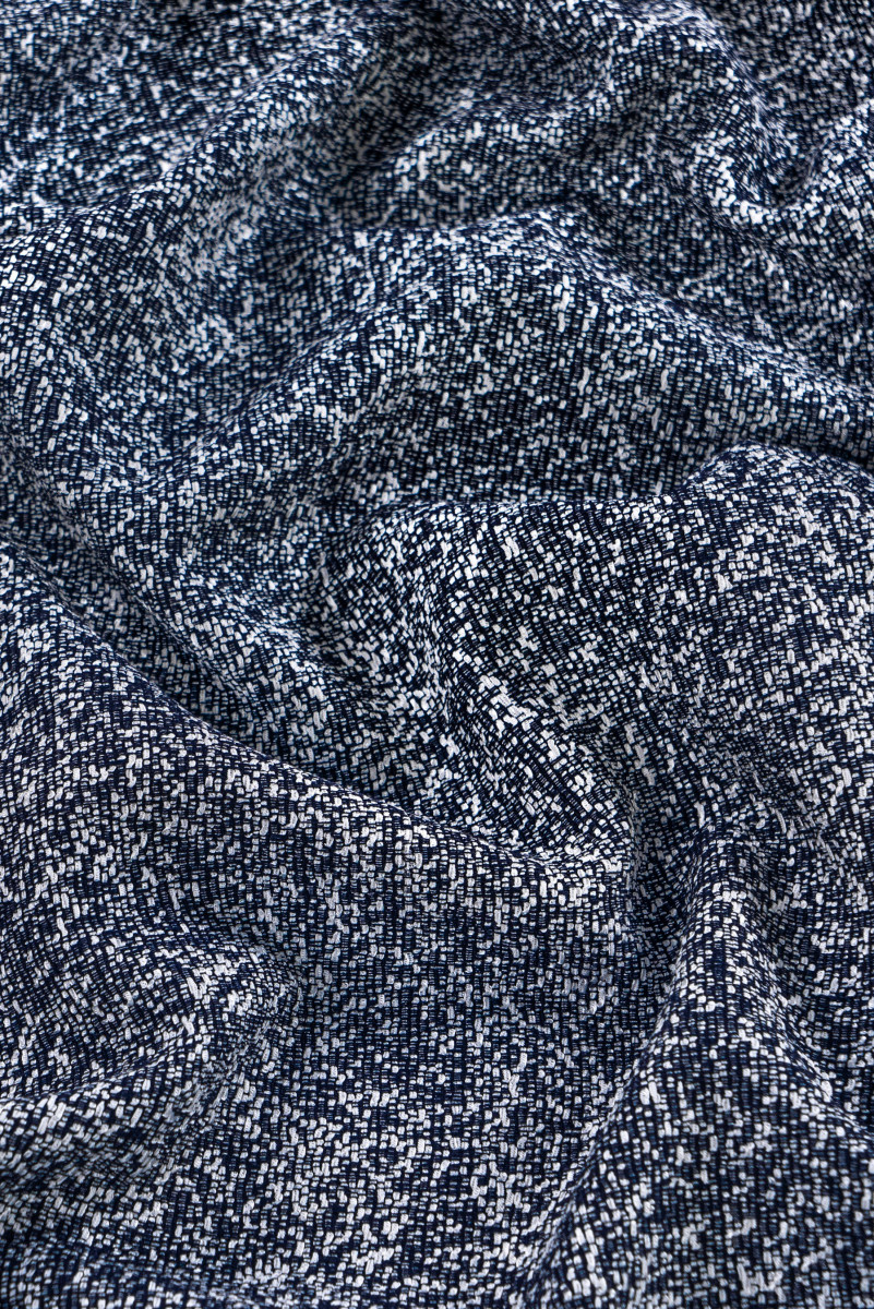 Tessuto Chanel bianco e blu navy