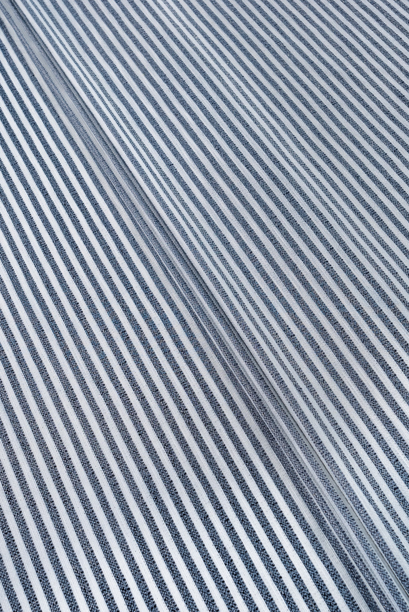 Jacquard white and blue stripes