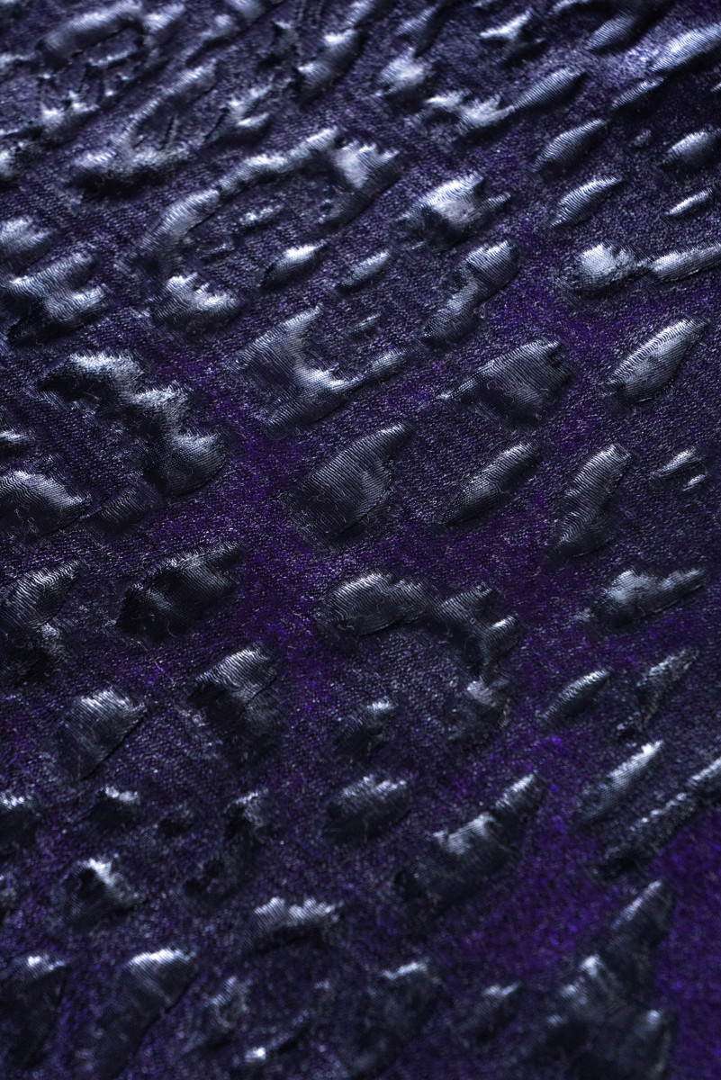 Jacquard black and purple leopard