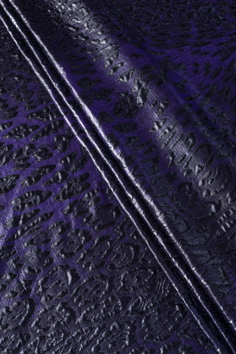 Jacquard black and purple leopard