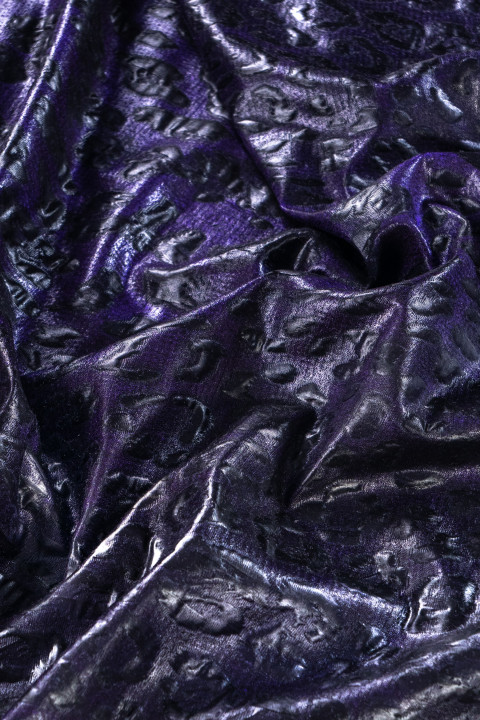 Jacquard schwarz und lila Leopard