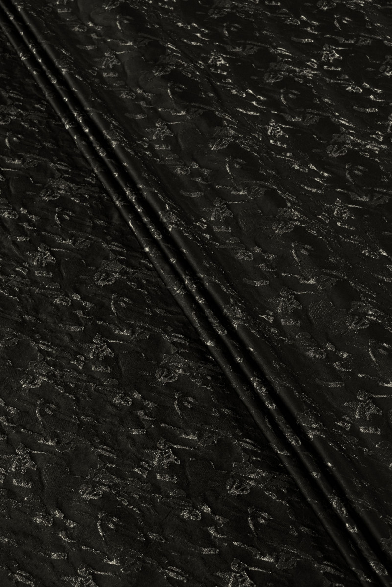 Jacquard noir à motifs fantaisie