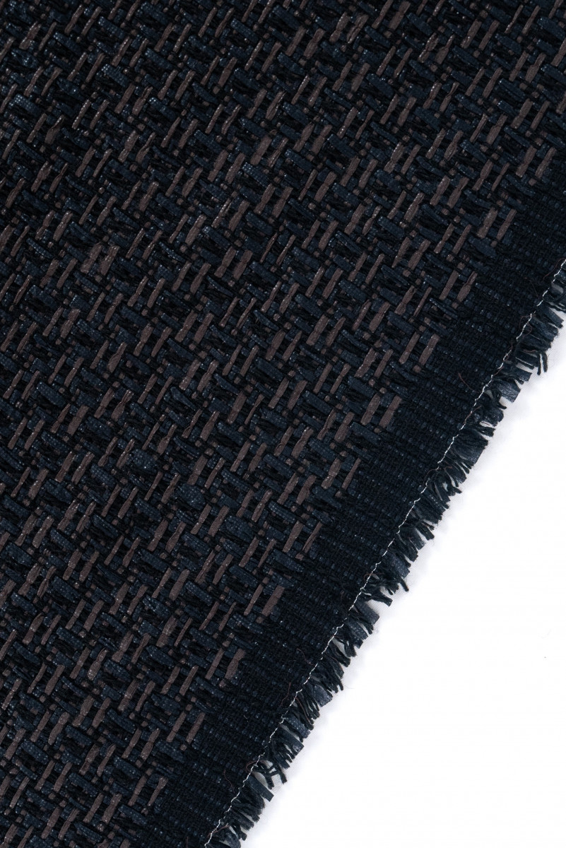 Tkanina typu chanel czarno-brązowa KUPON 60cm