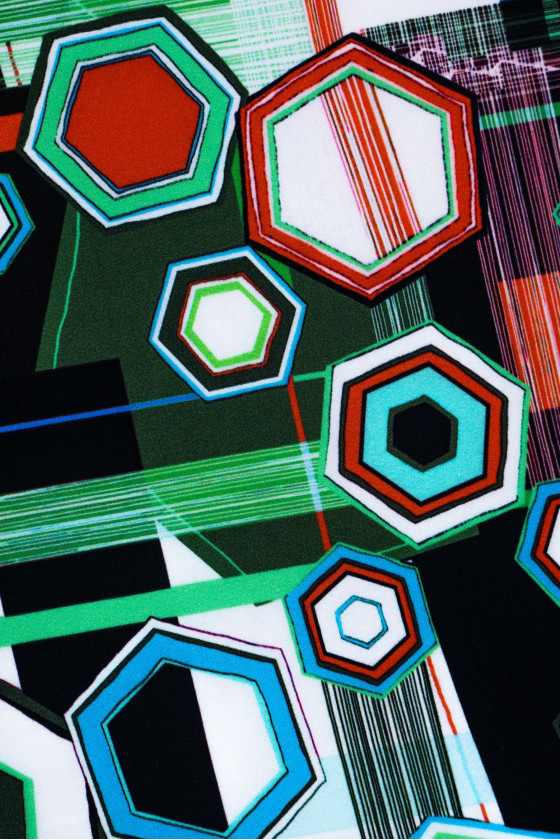 Raso di seta geometria colorata