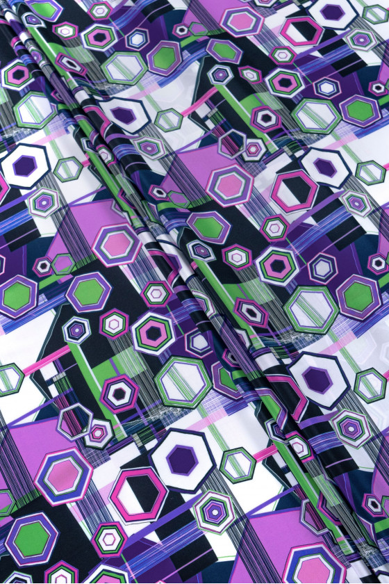 Satyna jedwabna kolorowa geometria