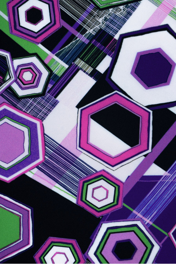 Satyna jedwabna kolorowa geometria