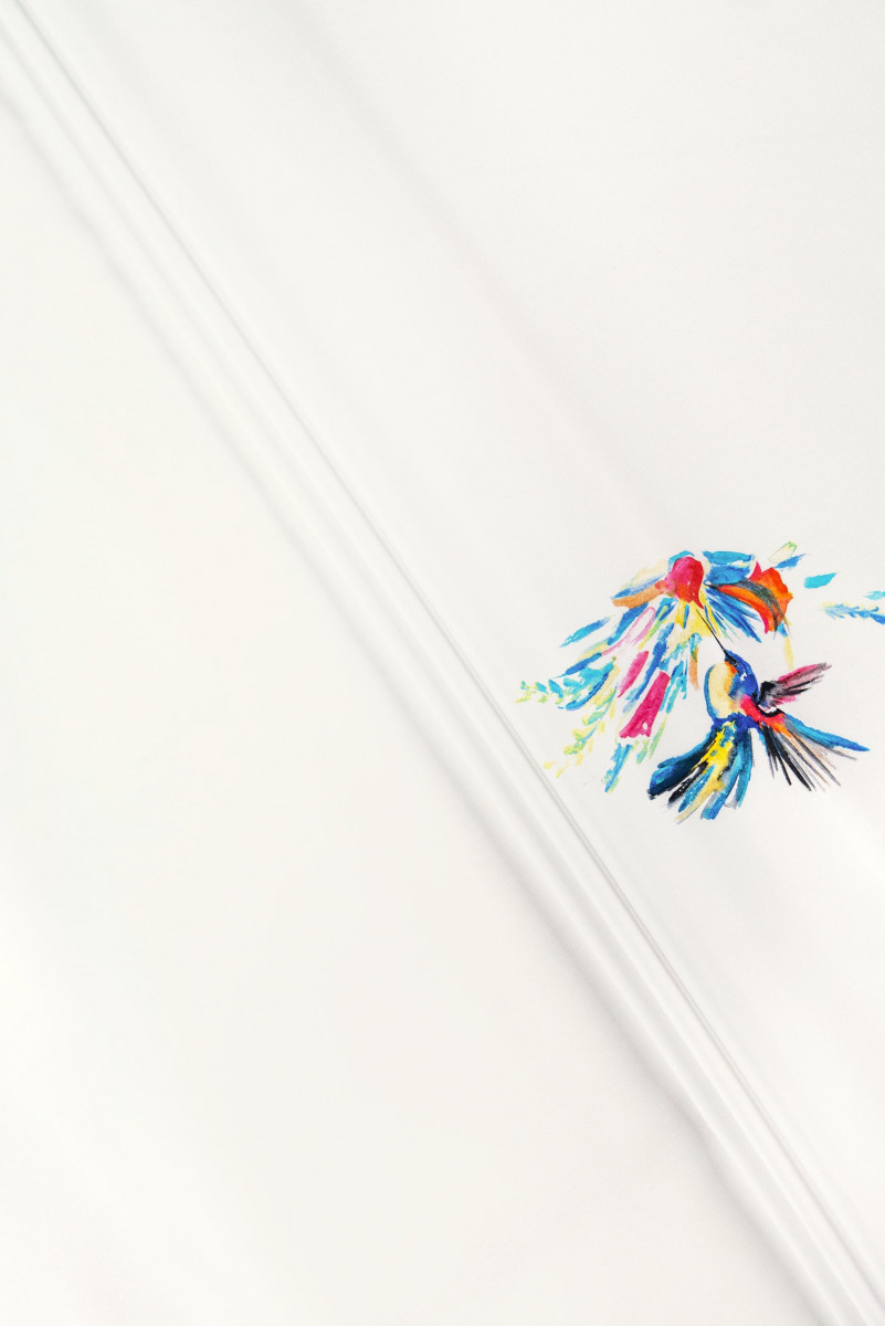 Hemd Baumwolle mit Vogel COUPON 170cm