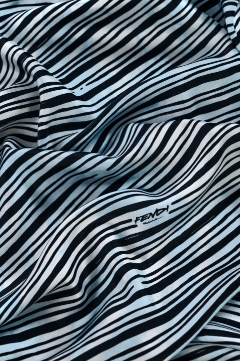 Silk twill signed with stripes