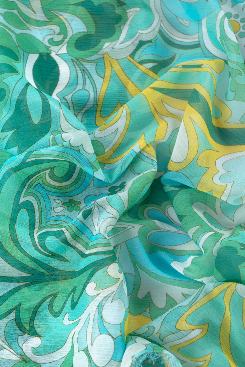 Mousseline de polyester motifs colorés