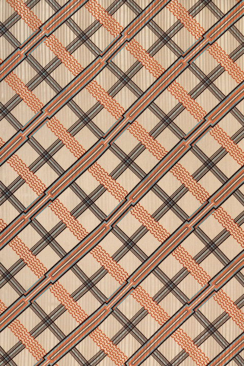Polyester chiffon met devore ruit