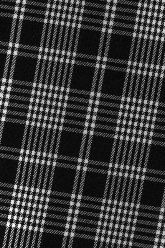 Checkered wool white and black