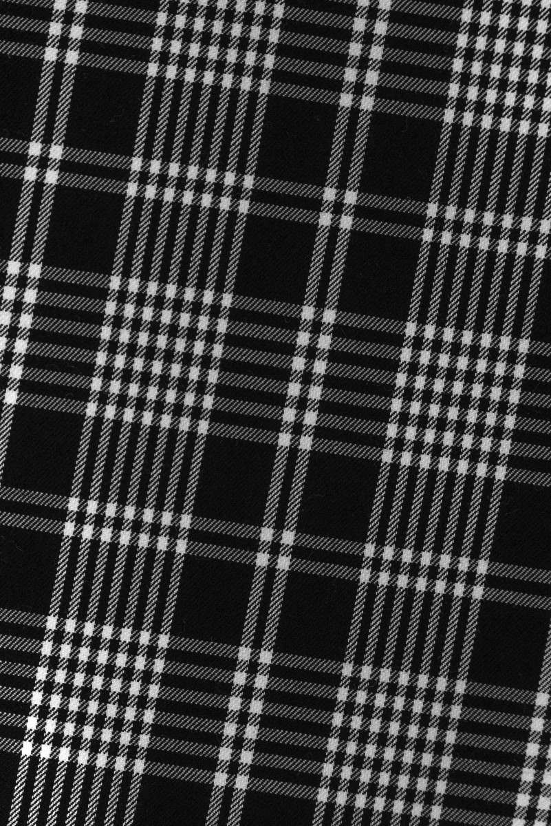 Checkered wool white and black
