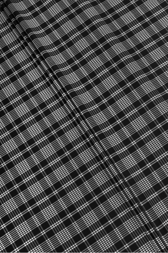 Checkered wool white and black