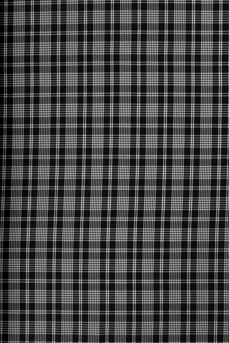 Checkered wool white and black